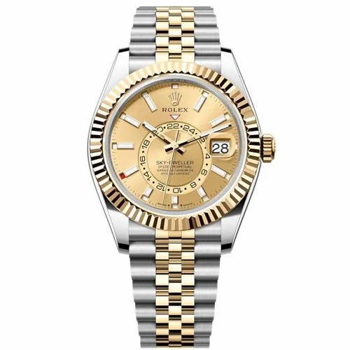 Rolex Sky-Dweller Stainless Steel - Yellow Gold / Champagne / Jubilee 336933-0002 (M336933-0002)